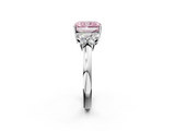 White gold Fancy Pink Radiant  Cut Solitaire Floral Diamond Ring with Four-Prong Setting_39