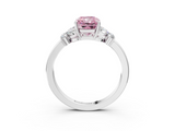 White gold Fancy Pink Radiant  Cut Solitaire Floral Diamond Ring with Four-Prong Setting_40
