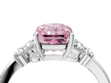 White gold Fancy Pink Radiant  Cut Solitaire Floral Diamond Ring with Four-Prong Setting_41