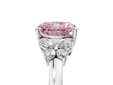 White gold Fancy Pink Radiant  Cut Solitaire Floral Diamond Ring with Four-Prong Setting_42