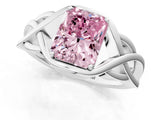 White gold Fancy Pink Radiant Cut Solitaire Intertwined Band Prong Setting Ring_1