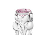 White gold Fancy Pink Radiant Cut Solitaire Leaf-Inspired Engagement Ring with Prong Setting_6