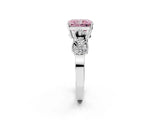 White gold Fancy Pink Radiant Cut Solitaire Milgrain Leaf Band with Prong Setting_14