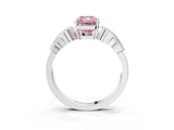 White gold Fancy Pink Radiant Cut Solitaire Milgrain Leaf Band with Prong Setting_15