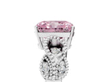 White gold Fancy Pink Radiant Cut Solitaire Milgrain Leaf Band with Prong Setting_17