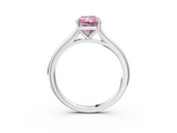 White gold Fancy Pink Radiant  Cut Solitaire Ring with Cathedral Band and Four-Prong Setting_58