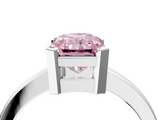 White gold Fancy Pink Radiant  Cut Solitaire Ring with Four-Prong Setting and Classic Band_51