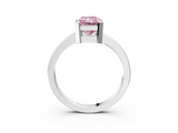 White gold Fancy Pink Radiant  Cut Solitaire Ring with Four-Prong Setting and Classic Band_51