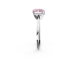 White gold Fancy Pink Radiant  Cut Solitaire Ring with Four-Prong Setting on a Classic Band_27