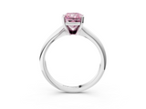 White gold Fancy Pink Radiant  Cut Solitaire Ring with Four-Prong Setting on a Classic Band_28