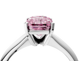 White gold Fancy Pink Radiant  Cut Solitaire Ring with Four-Prong Setting on a Classic Band_29