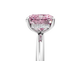 White gold Fancy Pink Radiant  Cut Solitaire Ring with Thin Band and Four-Prong Setting_21