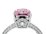 White gold Fancy Pink Radiant Cut Solitaire Split Shank Pave Diamond Engagement Ring with Four-Prong Setting_76