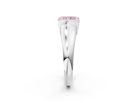 White gold Fancy Pink Radiant Cut Solitaire Tension Set Diamond Ring with Split Shank Band_38