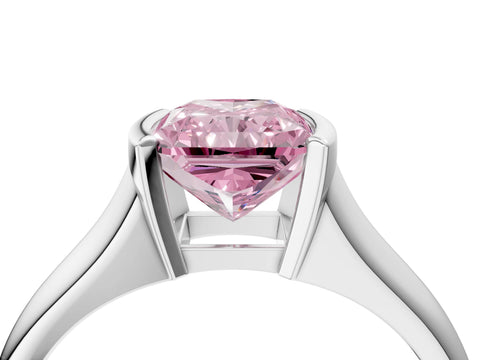 White gold Fancy Pink Radiant Cut Solitaire Tension Set Diamond Ring with Split Shank Band_40