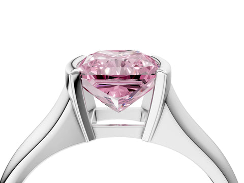 White gold Fancy Pink Radiant Cut Solitaire Tension Set Diamond Ring with Split Shank Band_52
