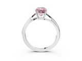White gold Fancy Pink Radiant  Cut Solitaire Twist Band Ring with Four-Prong Setting_23