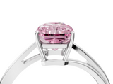 White gold Fancy Pink Radiant  Cut Solitaire Twist Band Ring with Four-Prong Setting_24
