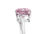 White gold Fancy Pink Radiant  Cut Solitaire Twist Band Ring with Four-Prong Setting_25