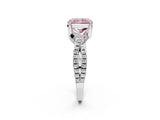 White gold Fancy Pink Radiant Cut Solitaire Twist Pave Diamond Engagement Ring with Prong Setting_2