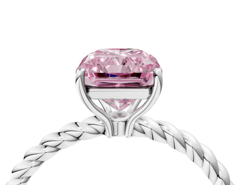 White gold Fancy Pink Radiant Cut Solitaire Twisted Band 4-Prong Ring_16