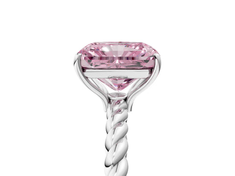 White gold Fancy Pink Radiant Cut Solitaire Twisted Band 4-Prong Ring_17