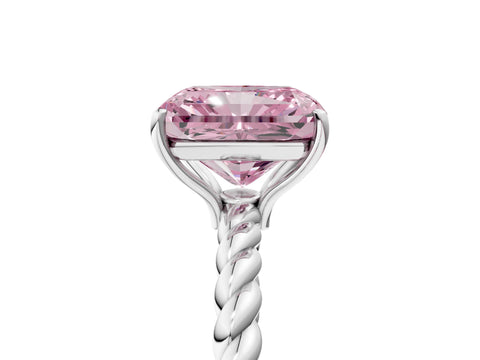 White gold Fancy Pink Radiant Cut Solitaire Twisted Band 4-Prong Ring_53
