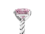 White gold Fancy Pink Radiant  Cut Solitaire Twisted Band with Four-Prong Setting_93