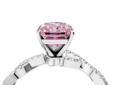 White gold Fancy Pink Radiant Cut Solitaire Twisted Pave Band with Four-Prong Setting_19