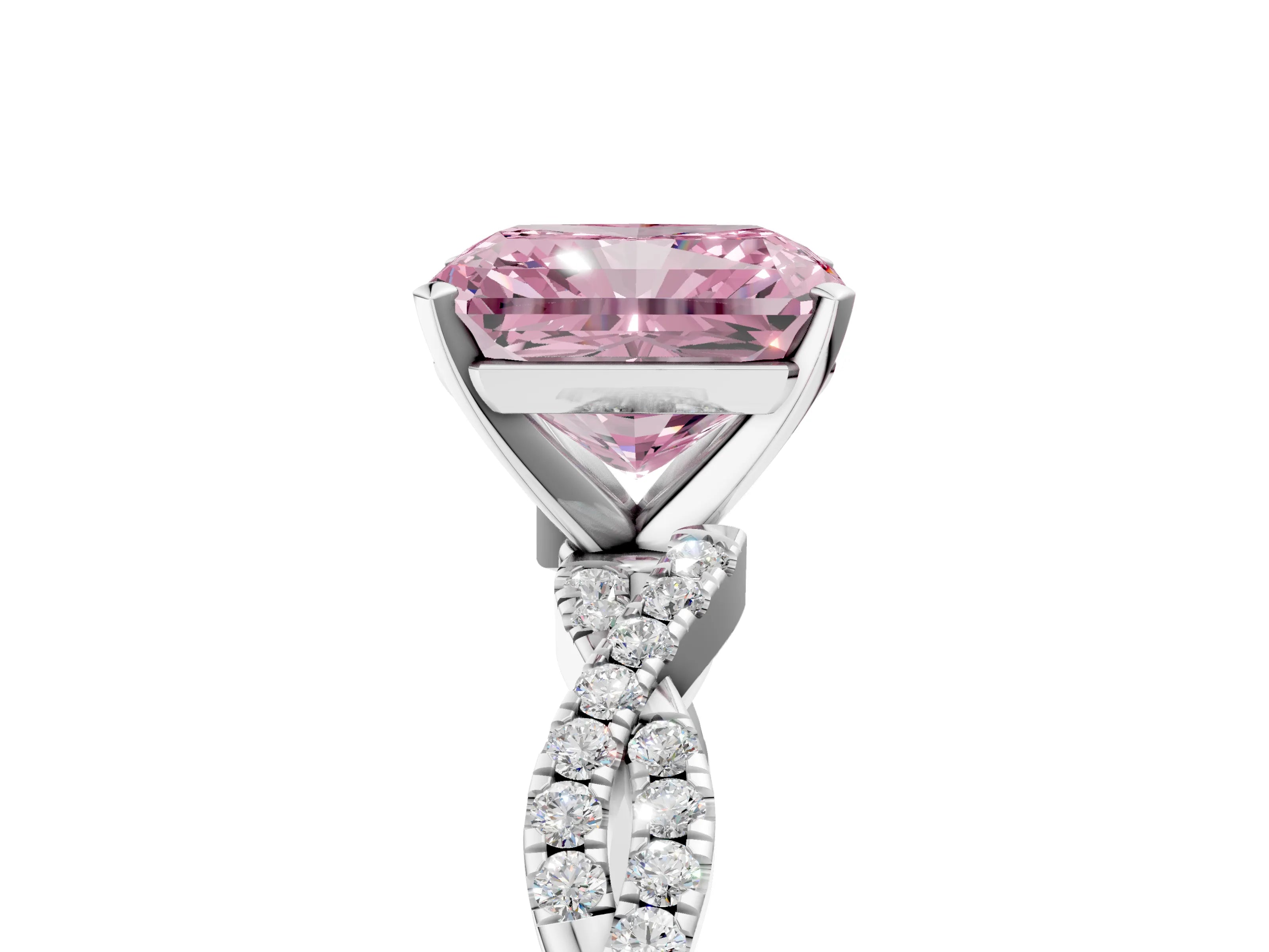 White gold Fancy Pink Radiant Cut Solitaire Twisted Pave Band with Four-Prong Setting_20