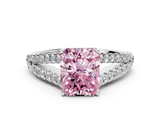 White gold Fancy Pink Radiant  Cut Split Shank Pave Diamond Engagement Ring with Four-Prong Setting_24