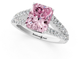White gold Fancy Pink Radiant  Cut Split Shank Pave Diamond Engagement Ring with Four-Prong Setting_25
