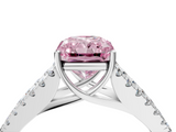 White gold Fancy Pink Radiant  Cut Split Shank Pave Diamond Engagement Ring with Four-Prong Setting_28