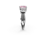 White gold Fancy Pink Radiant  Cut Three-Stone Channel Set Ring with Bar Prongs_73