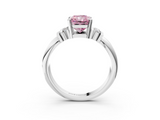 White gold Fancy Pink Radiant  Cut Three-Stone Channel Set Ring with Bar Prongs_73