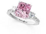 White gold Fancy Pink Radiant  Cut Three-Stone Diamond Pavé Band with Prong Setting_18