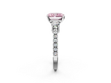 White gold Fancy Pink Radiant  Cut Three-Stone Diamond Pavé Band with Prong Setting_19