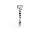 White gold Fancy Pink Radiant  Cut Three-Stone Diamond Pave Band with Prong Setting_39
