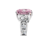 White gold Fancy Pink Radiant  Cut Three-Stone Diamond Pave Band with Prong Setting_42