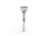 White gold Fancy Pink Radiant Cut Three-Stone Diamond Ring with Pavé Band and Four-Prong Setting_14