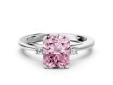 White gold Fancy Pink Radiant  Cut Three-Stone Solitaire Ring with Round Accent Diamonds and Four-Prong Setting_19