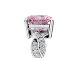 White gold Fancy Pink Radiant  Cut Twisted Pavé Band Solitaire Ring with Four-Prong Setting_58