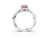 White gold Fancy Pink Radiant  Cut Twisted Pavé Band Solitaire Ring with Four-Prong Setting_58