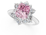 White gold Fancy Pink Radiant  Diamond Cluster Halo Ring with Solitaire Band and Four-Prong Setting_21