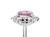 White gold Fancy Pink Radiant  Diamond Cluster Halo Ring with Solitaire Band and Four-Prong Setting_25