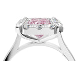 White gold Fancy Pink Radiant  Diamond Cluster Halo Solitaire with Four-Prong Setting_92