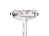 White gold Fancy Pink Radiant  Diamond Cluster Halo Solitaire with Four-Prong Setting_94