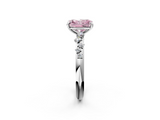 White gold Fancy Pink Radiant  Diamond Cluster Prong-Set Solitaire Ring_109