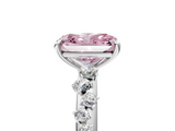 White gold Fancy Pink Radiant  Diamond Cluster Prong-Set Solitaire Ring_112