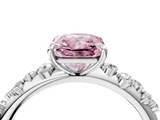 White gold Fancy Pink Radiant  Diamond Cluster Prong-Set Solitaire Ring_113